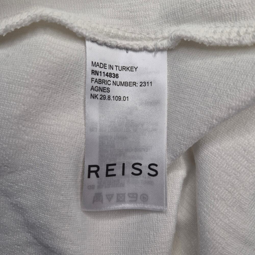 Reiss Agnes Off White Cream Drop Waist Knit Mini Dress Long Sleeve Shift Size 6 - Picture 12 of 13